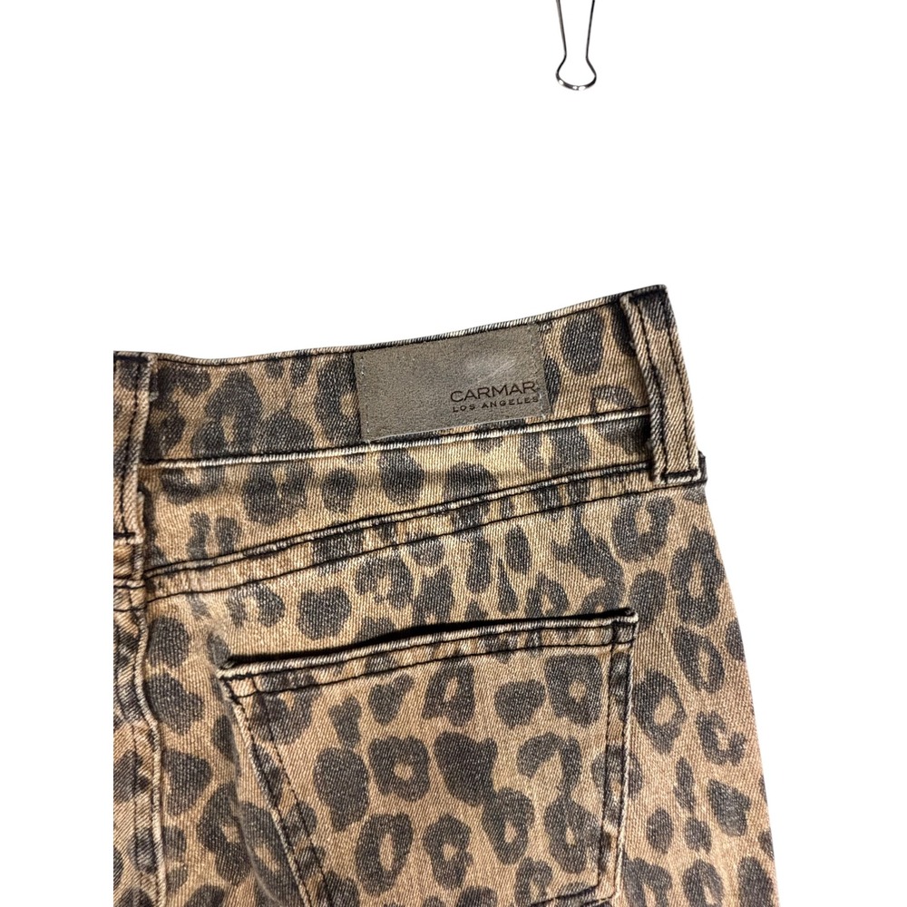 Carmar Los Angeles Leopard Print Skinny Jeans Brown Tan Animal Print‎ Size 26 - Picture 3 of 6